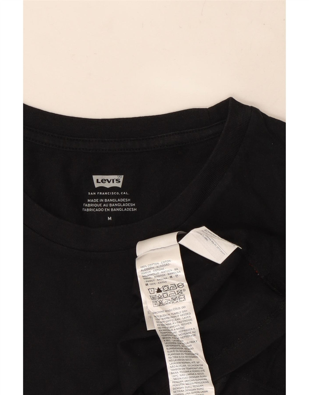 LEVI'S T-shirt court graphique pour femme UK 14, coton noir moyen