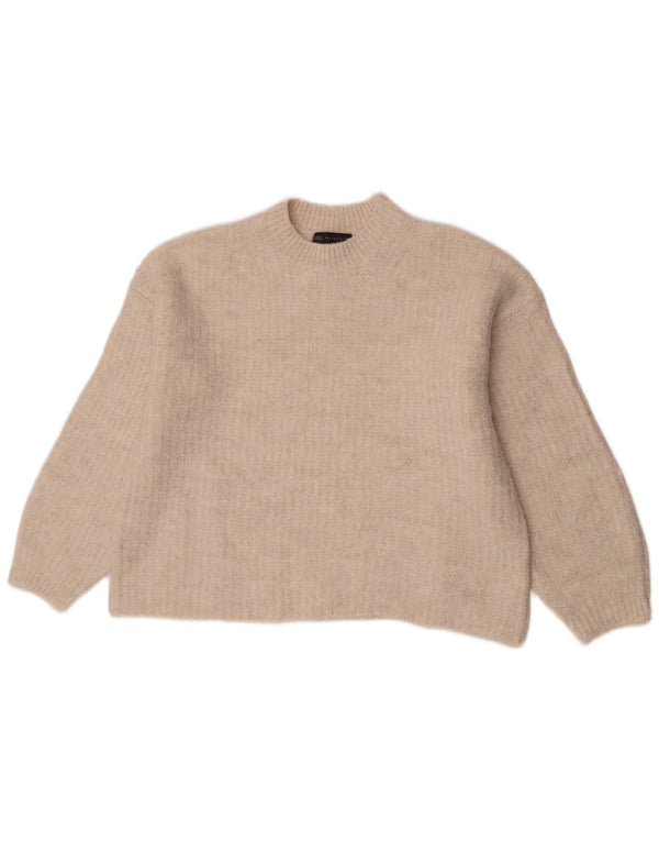 Marks & Spencer Pull à col rond pour femme UK 14 Acrylique beige moyen