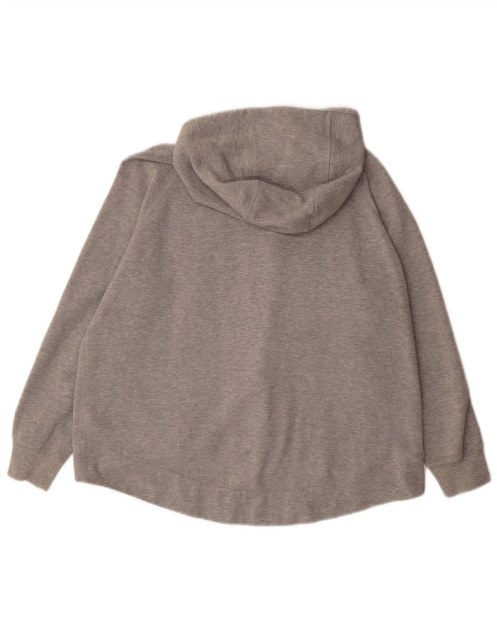 NIKE Pull à capuche zippé pour femme UK 16 Grand coton gris
