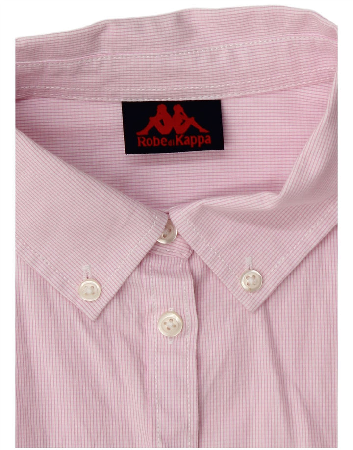 Kappa Chemise Femme UK 16 Grand Coton à Carreaux Rose