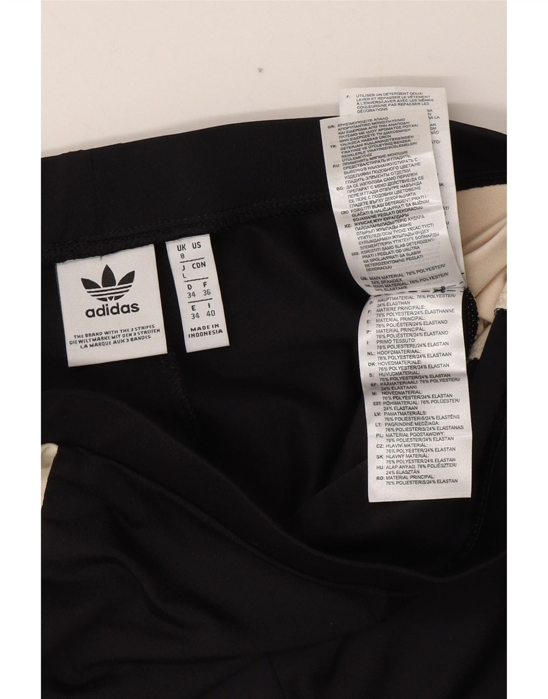 ADIDAS Leggings Femme UK 8 Petit Noir Colorblock Polyester