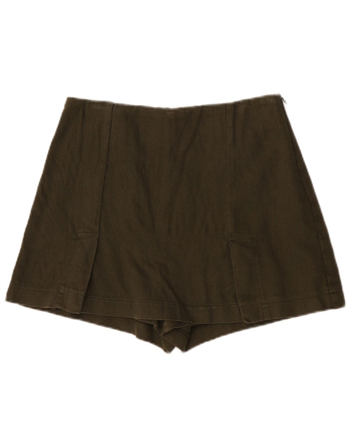 Zara Femme Hot Pants XS W24 Kaki Coton