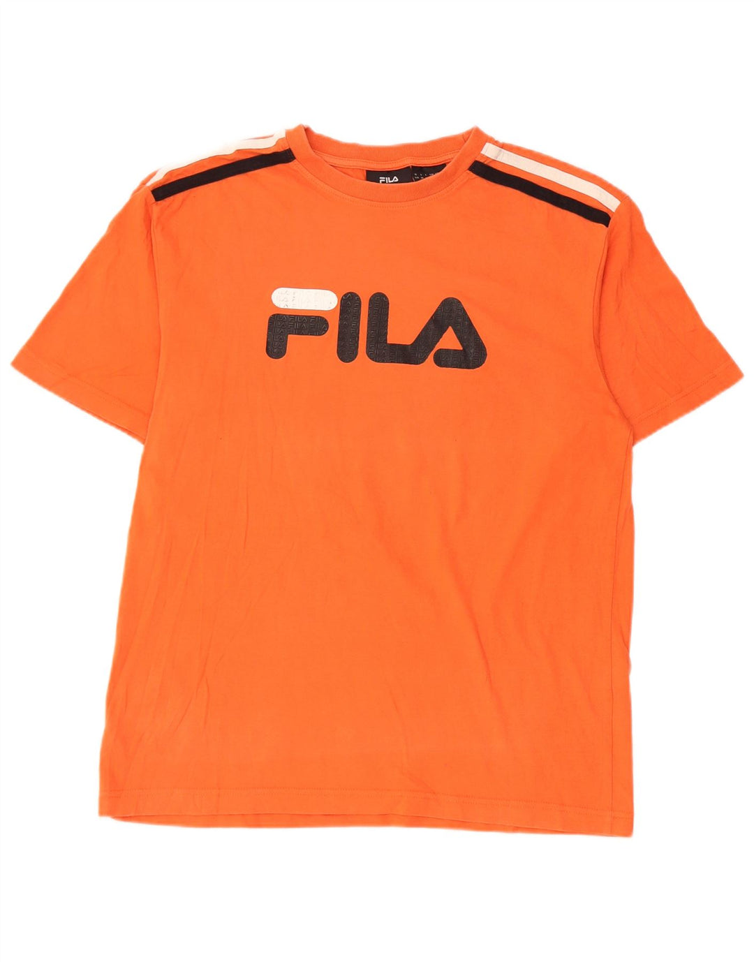 Fila T-Shirt Graphique Homme Orange Moyen Rayé Coton