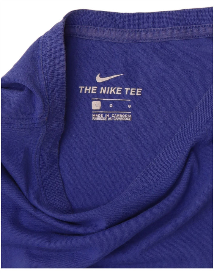 Nike T-shirt pour femme UK 16 Large Bleu Coton