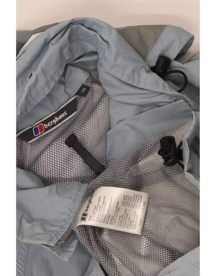 Berghaus Veste de pluie surdimensionnée à capuche pour femme UK 10 Petit nylon bleu