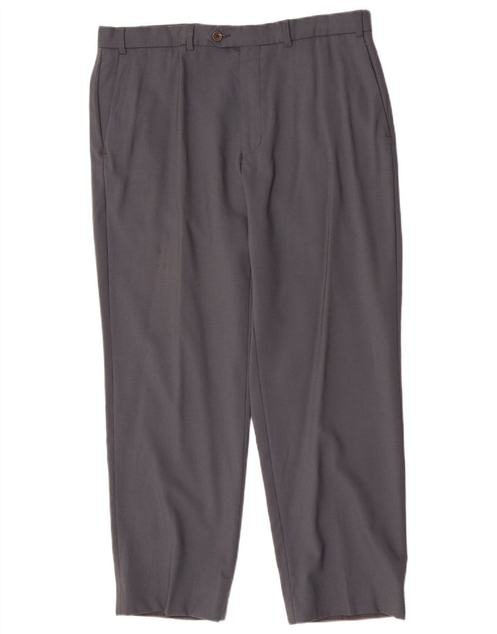 Marks & Spencer Pantalon de Costume Droit Homme W36 L29 Gris Laine Vierge