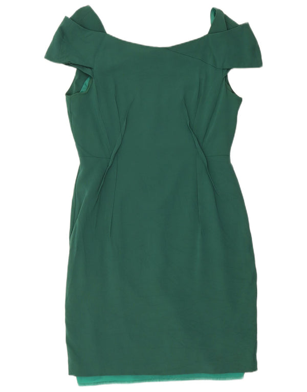 Reiss Robe fourreau à épaules dénudées pour femme UK 44 Large Vert Viscose