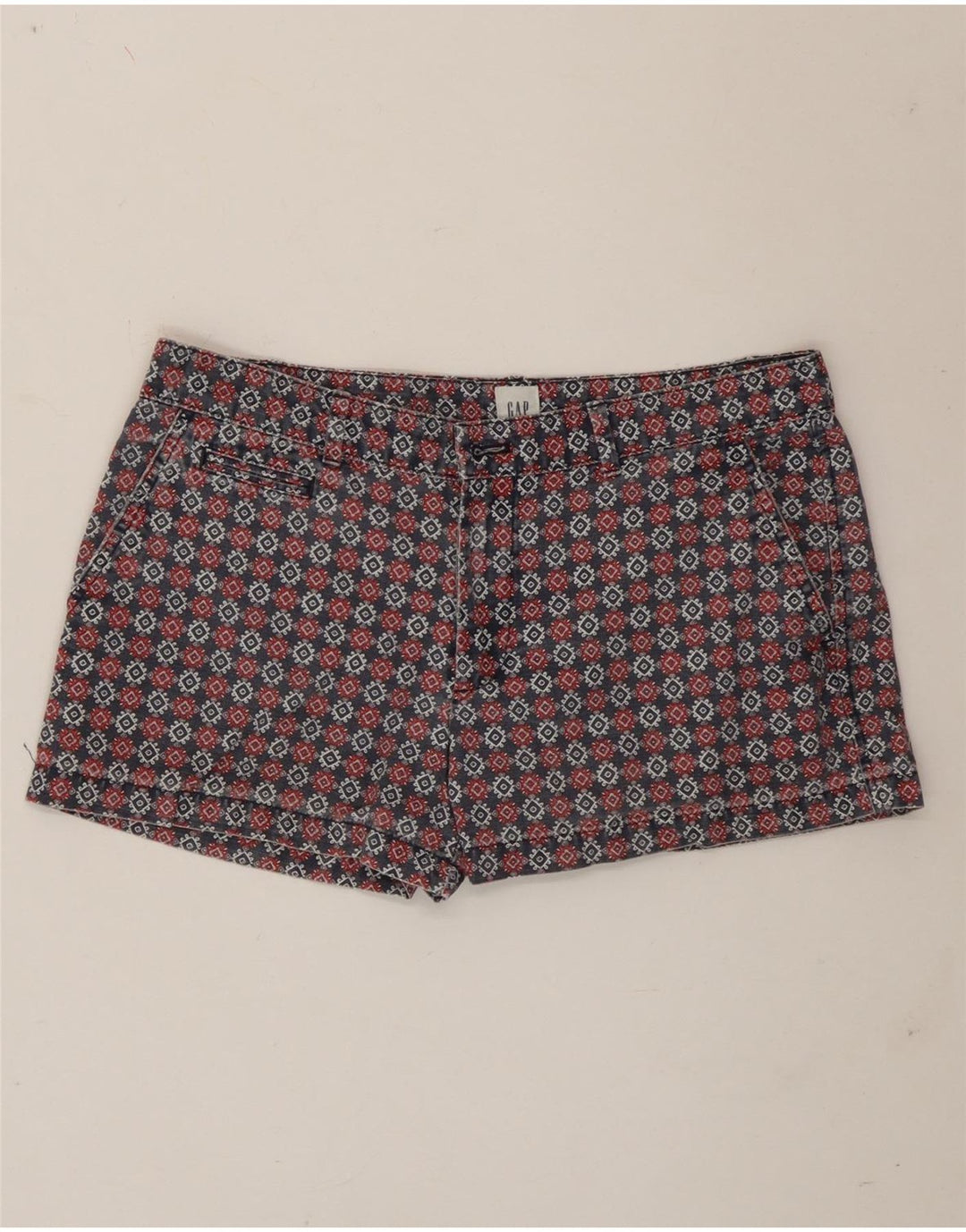 Gap Short Chino Regular Femme US 10 Large W32 Géométrique Multicolore