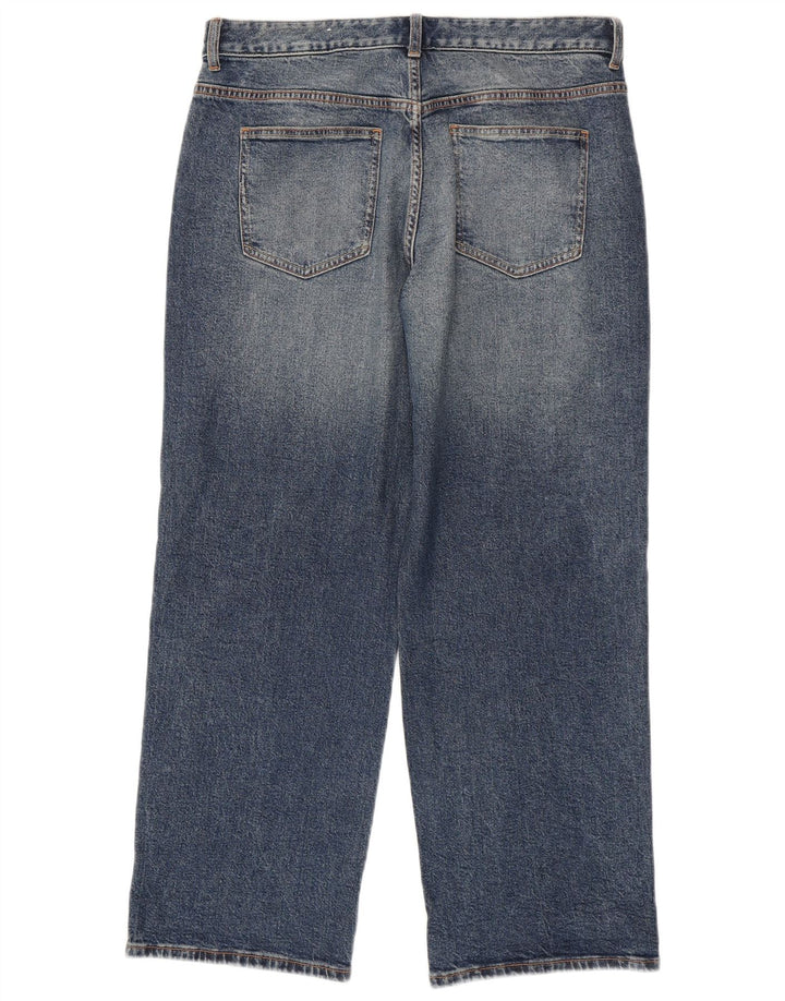 Zara Jean ample pour femme EU 40 Medium W30 L29 Bleu Coton