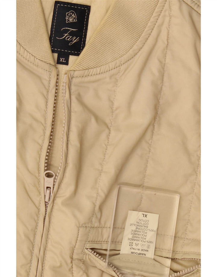 Fay Gilet rembourré homme UK 42 XL Beige Polyamide