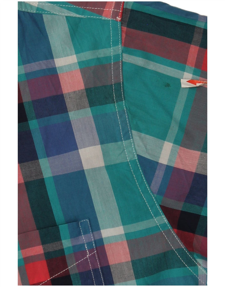 Chaps Chemise à manches courtes pour homme 2XL en coton à carreaux bleu