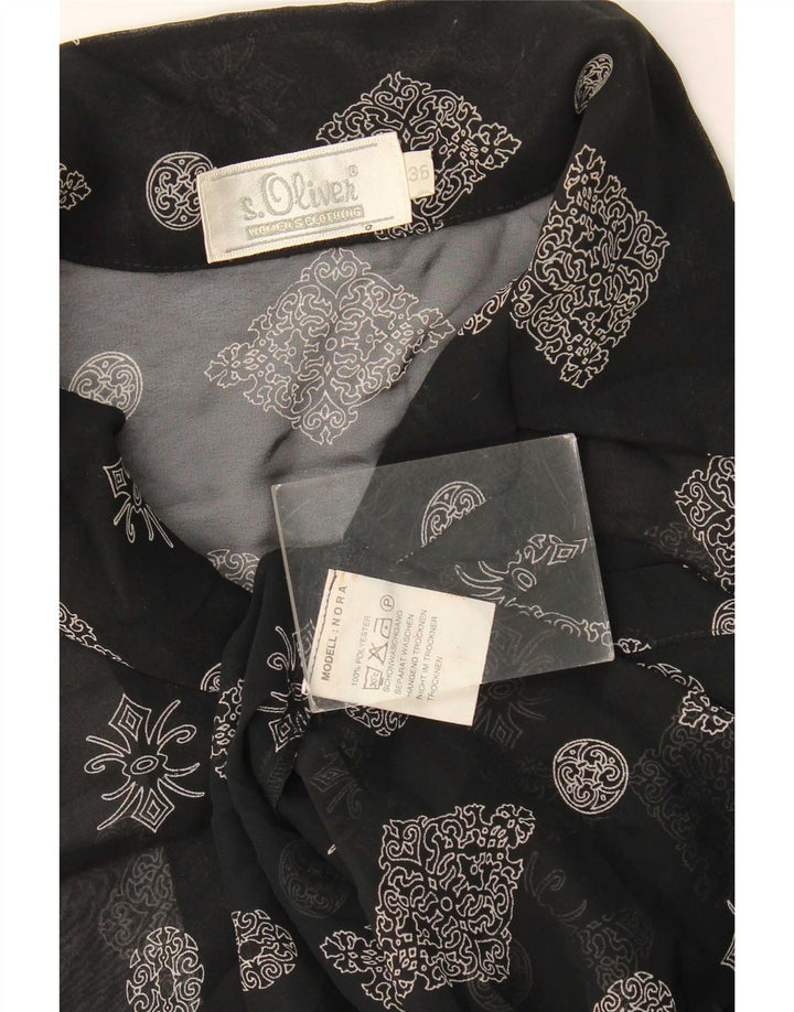 S.Oliver Chemise longue pour femme EU 36 Petit Noir Floral Polyester