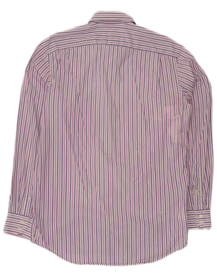 LACOSTE Chemise Homme Taille 39 Coton Rayé Violet Moyen