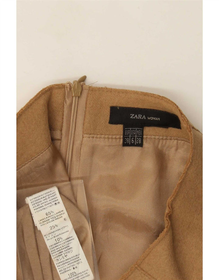 Zara Jupe trapèze pour femme EU 38 Small W28 Laine marron
