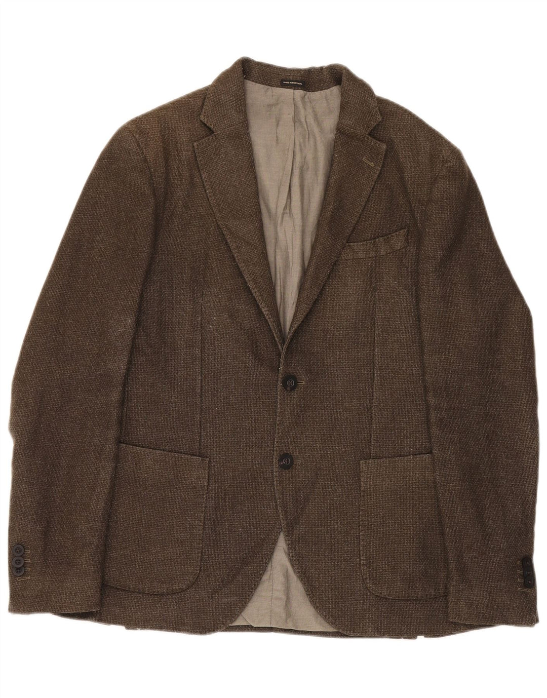 Massimo Dutti Veste Blazer 2 Boutons Homme EU 50 Laine Marron Moyen