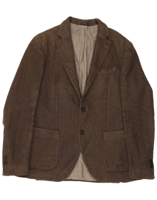 Massimo Dutti Veste Blazer 2 Boutons Homme EU 50 Laine Marron Moyen