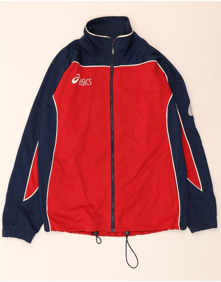 ASICS Veste de survêtement pour homme en polyester color block rouge moyen