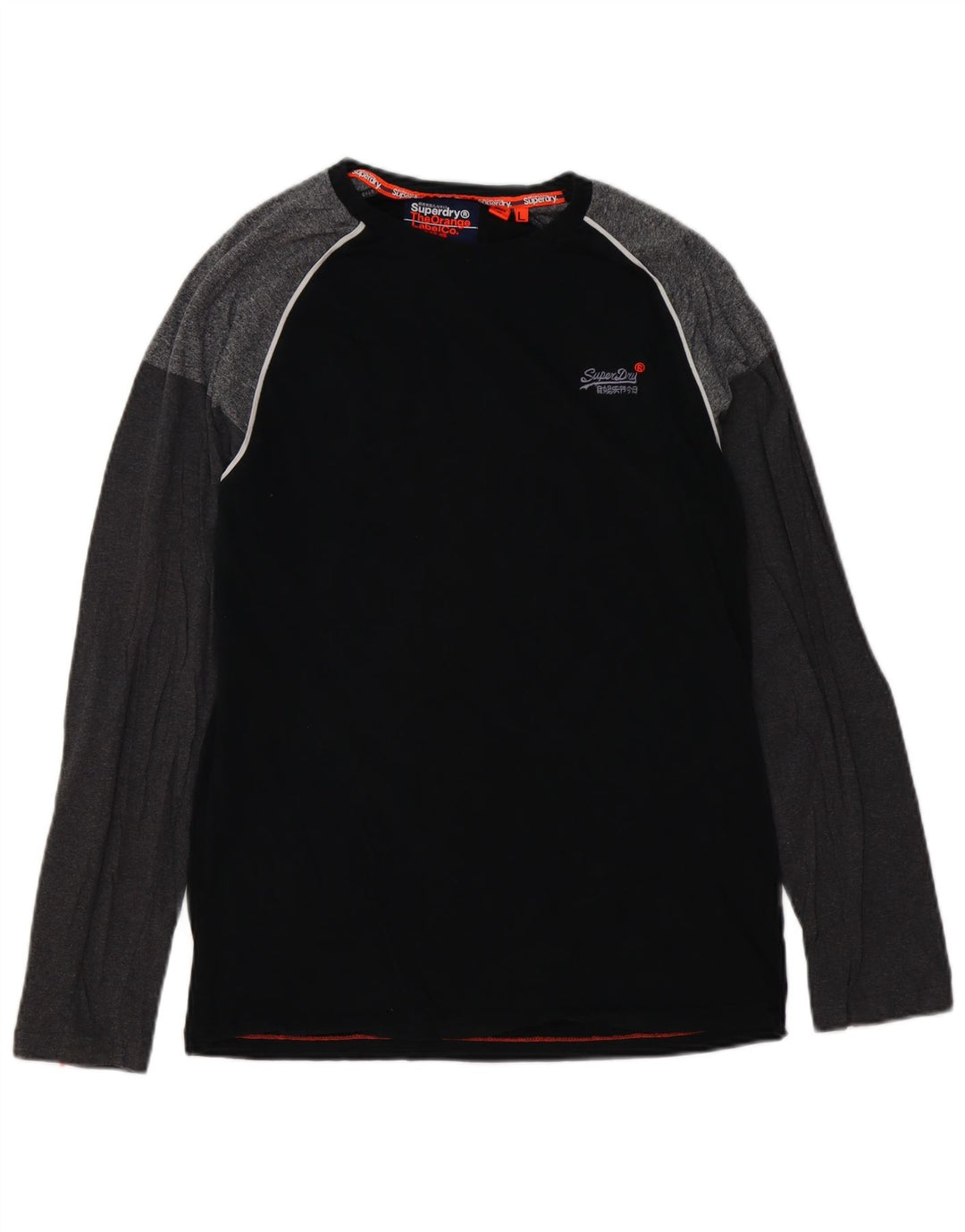 SUPERDRY Haut Homme Manches Longues Large Noir Colourblock Coton