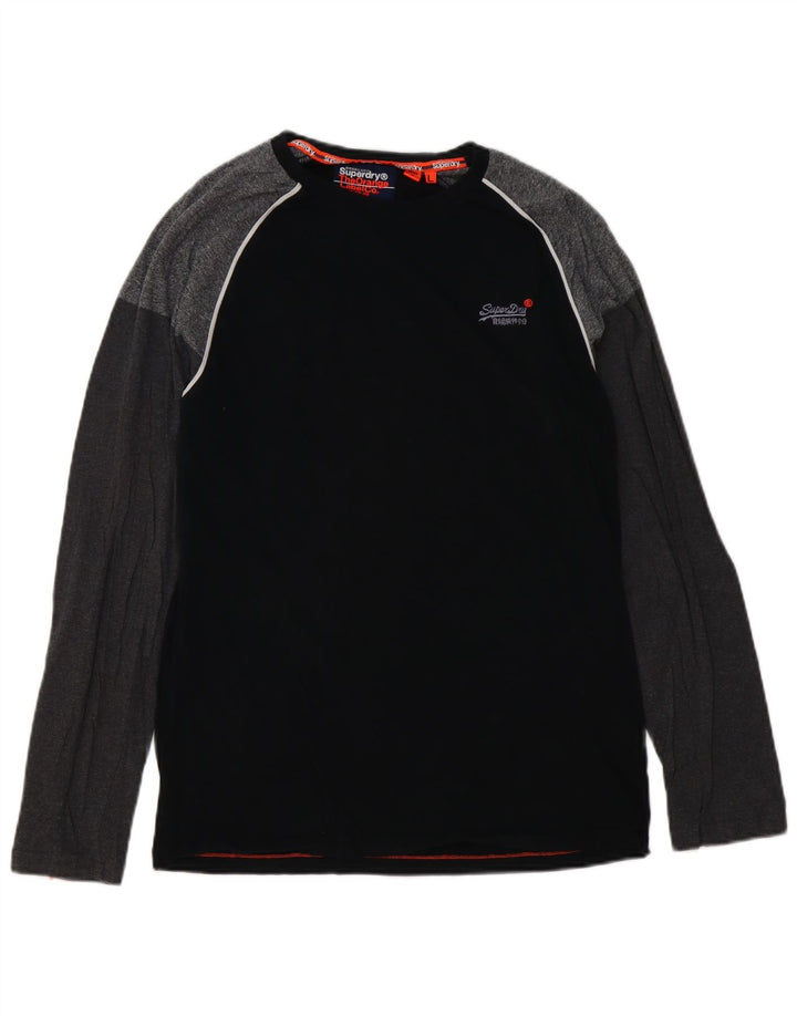 SUPERDRY Haut Homme Manches Longues Large Noir Colourblock Coton