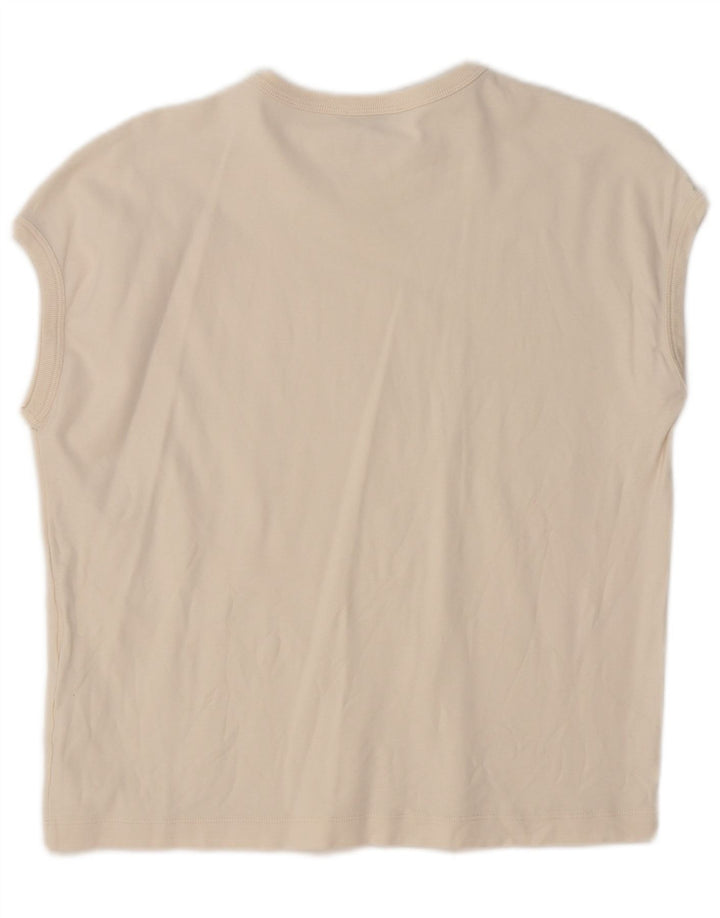 Massimo Dutti T-Shirt Femme UK 14 Beige Moyen