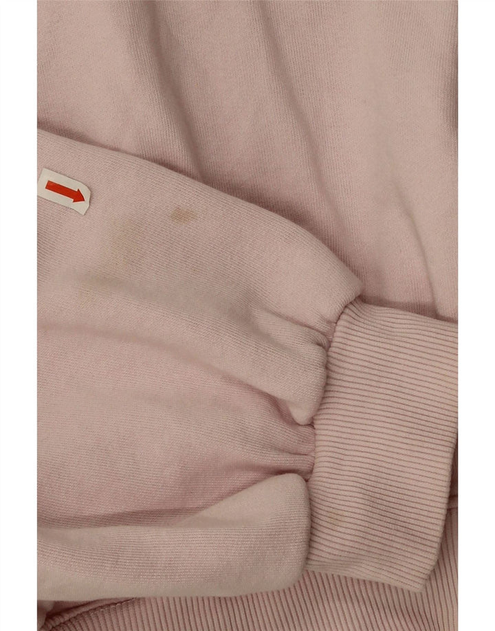 Zara Sweat-shirt court surdimensionné pour femme UK 14 en coton rose moyen