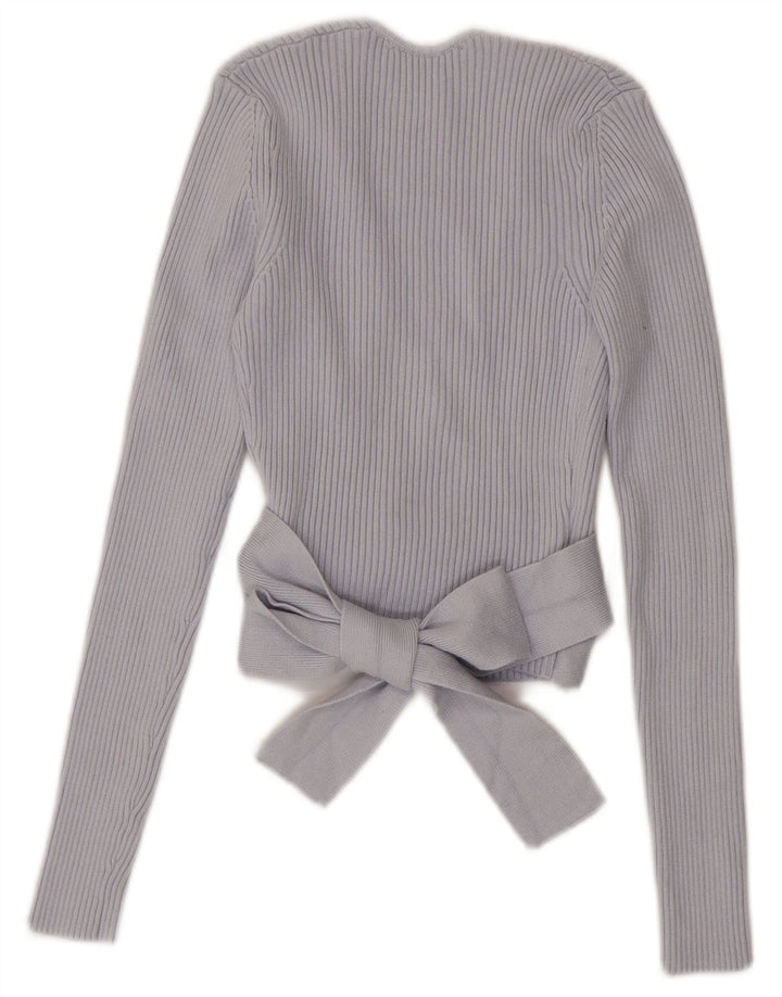 Zara Womens Crop Wrap Cardigan Top UK 8 Petit Bleu