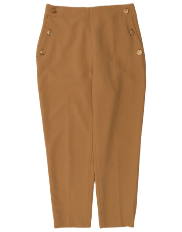 Zara Pantalon Chino Fuselé Taille Haute Femme Large W30 L27 Marron