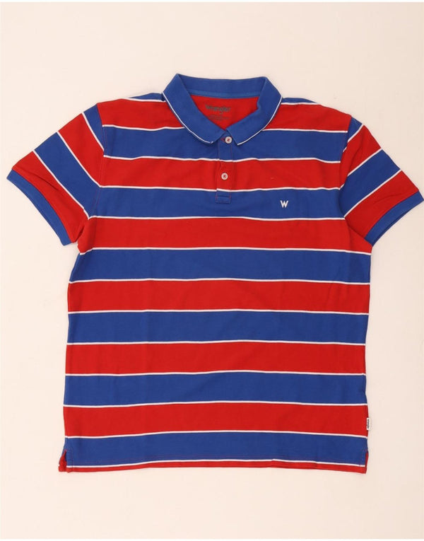 Wrangler Polo Homme Grand Coton Rayé Rouge