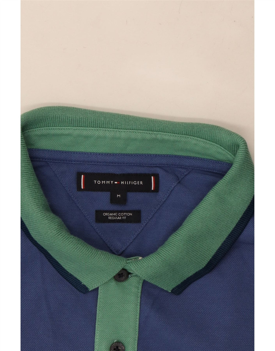 TOMMY HILFIGER Polo Regular Fit Homme Bleu Moyen Coton