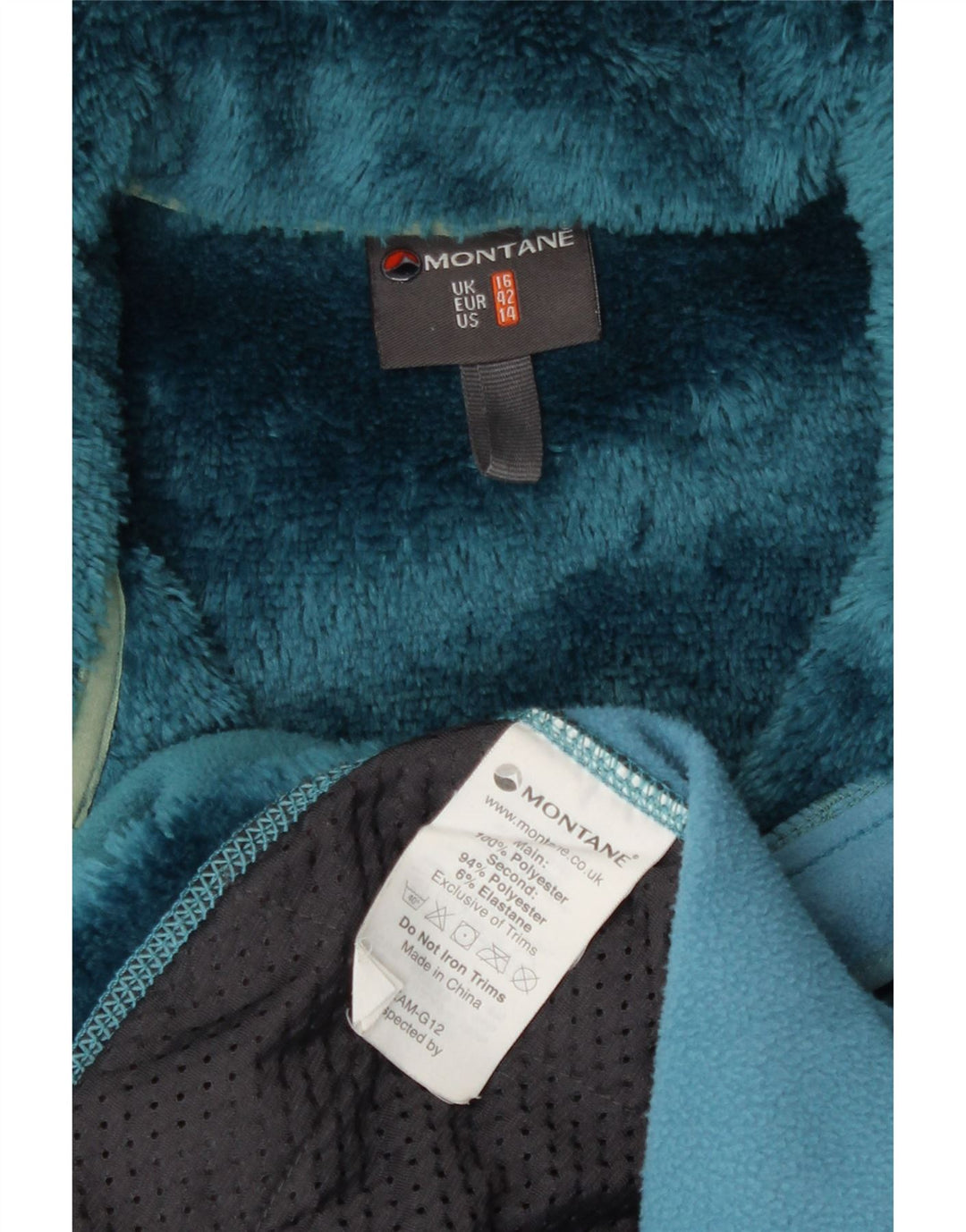 Montane Veste Polaire Femme UK 16 Grand Bleu Colorblock Polyester