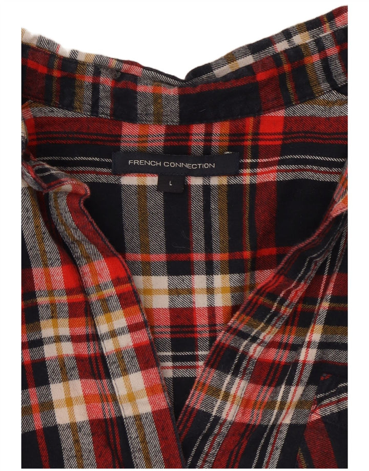 French Connection Chemise en flanelle pour femme UK 44 Grand carreaux multicolores