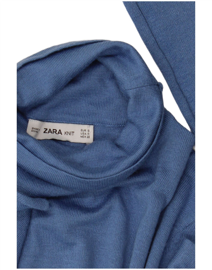 Zara Pull col roulé pour femme UK 10 Small Bleu Modal