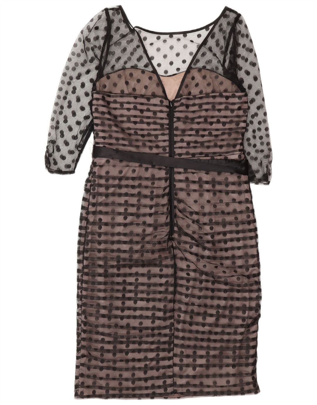 Coast Robe fourreau à manches 3/4 pour femme UK 44 en polyester noir moyen à pois