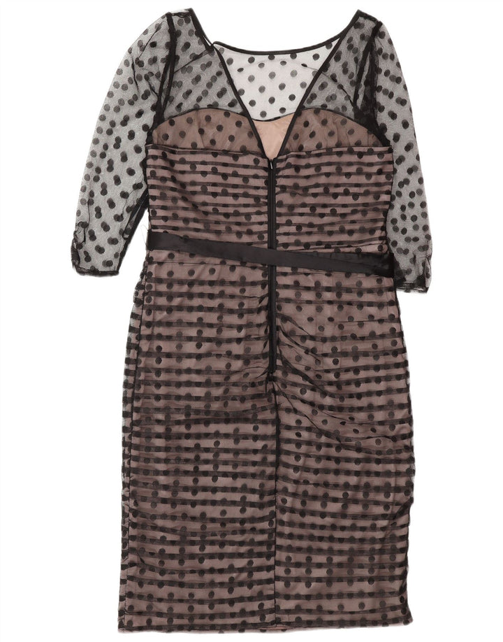 Coast Robe fourreau à manches 3/4 pour femme UK 44 en polyester noir moyen à pois