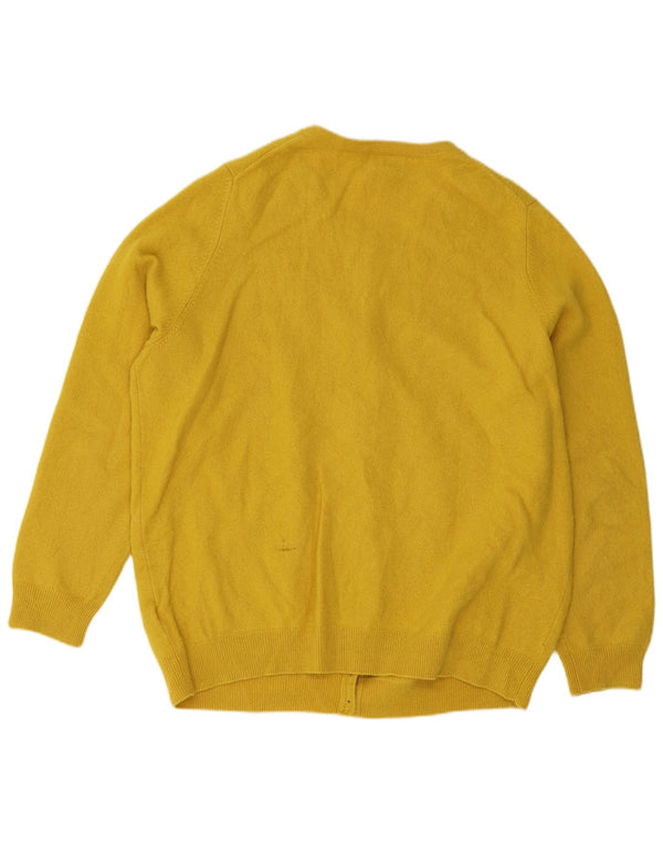 Marks & Spencer Pull Cardigan Femme UK 22 3XL Jaune Cachemire