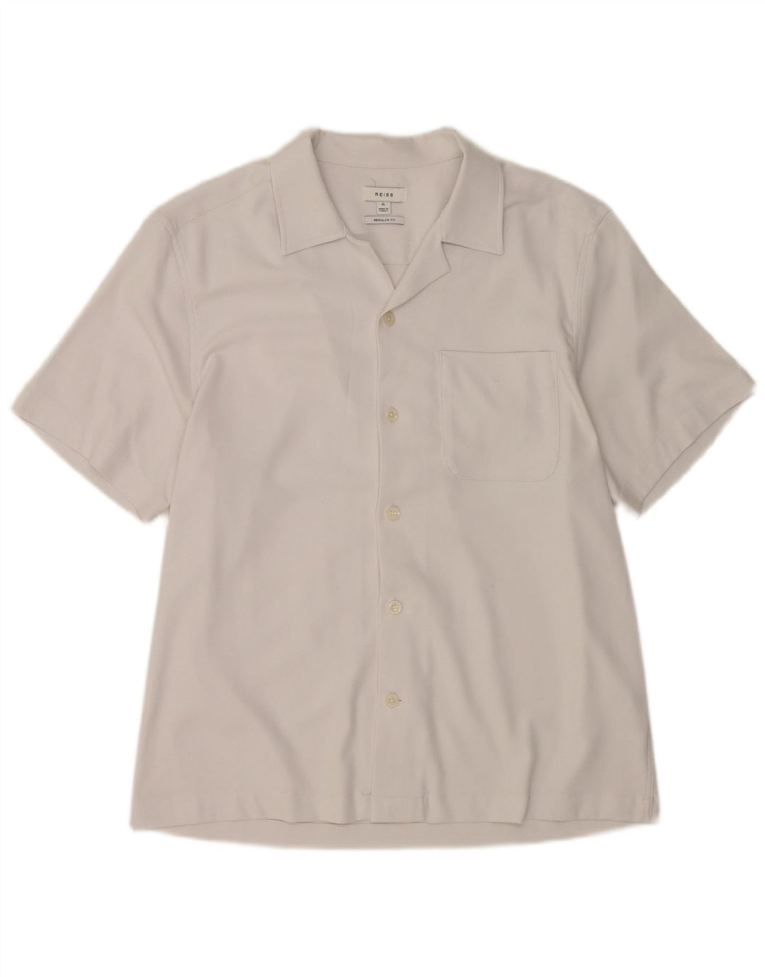 Reiss Chemise à manches courtes pour homme Coupe régulière XL Blanc Polyester