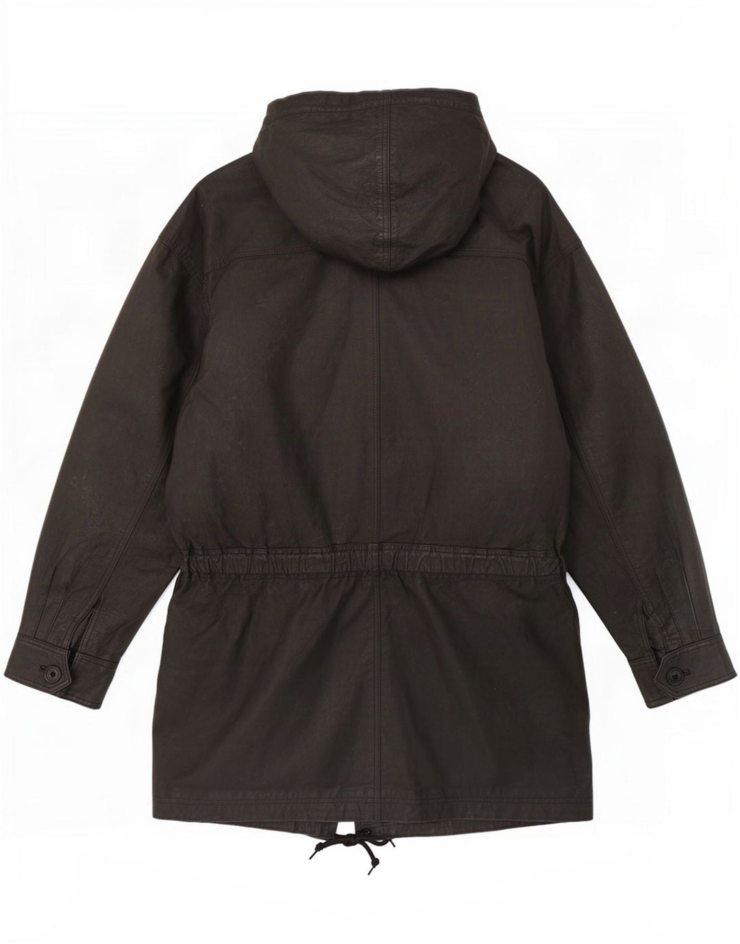 Veste en cuir à capuche homme vintage UK 38 Noir Moyen
