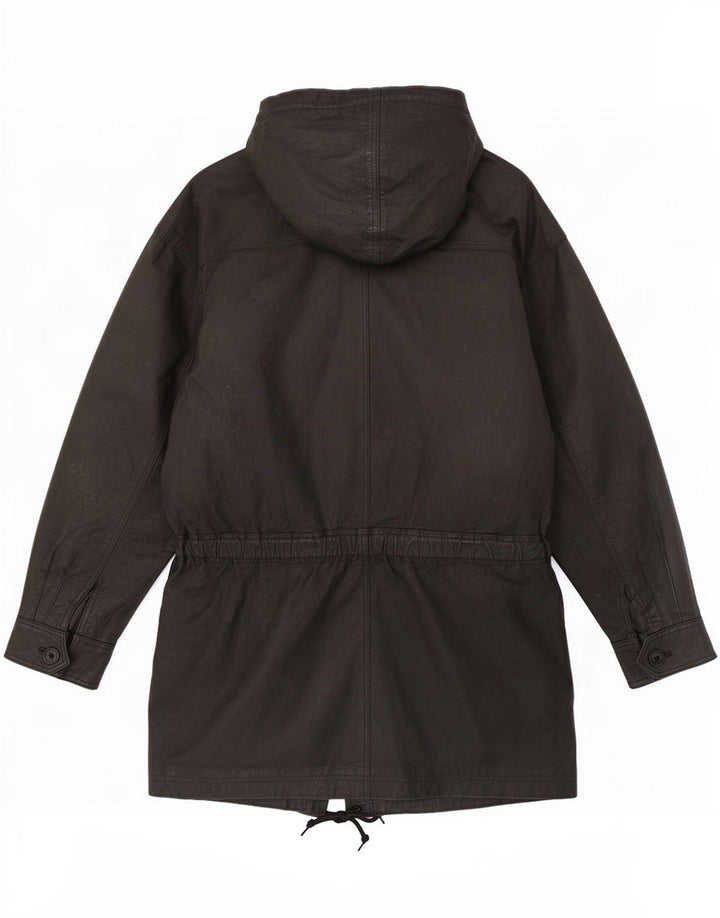 Veste en cuir à capuche homme vintage UK 38 Noir Moyen