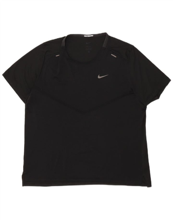 NIKE Hommes Dri Fit T-Shirt Haut XL Noir Polyester