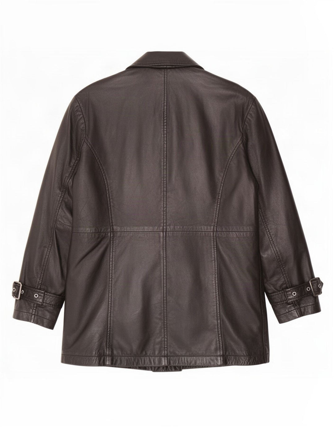 veste en cuir surdimensionnée femme vintage UK 10 Petit Noir