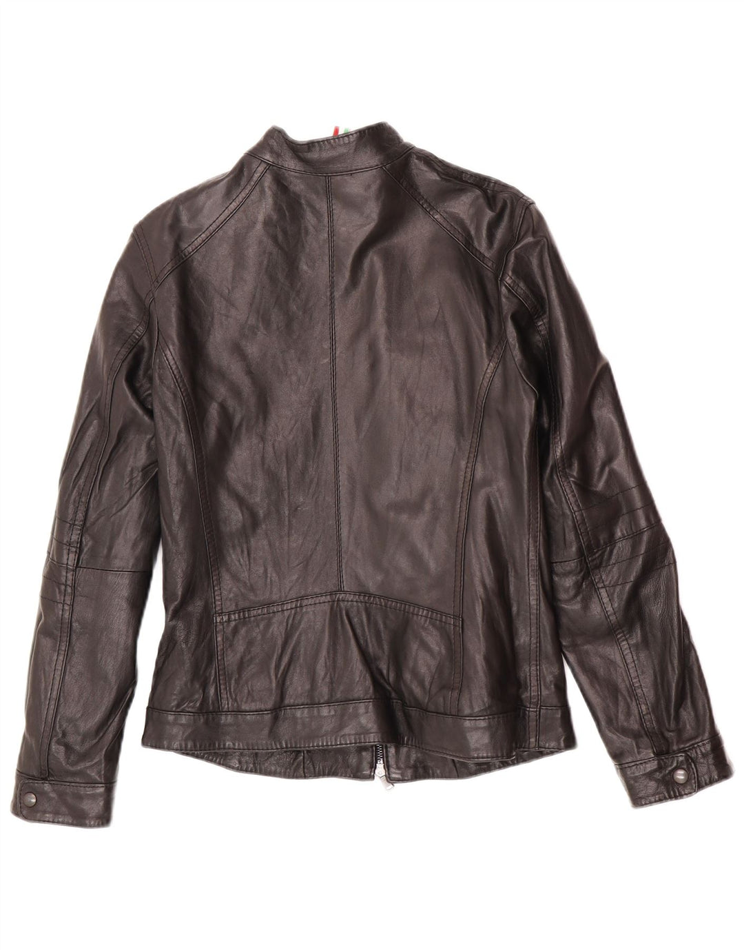 Veste motard en cuir femme vintage IT 44 Cuir noir moyen