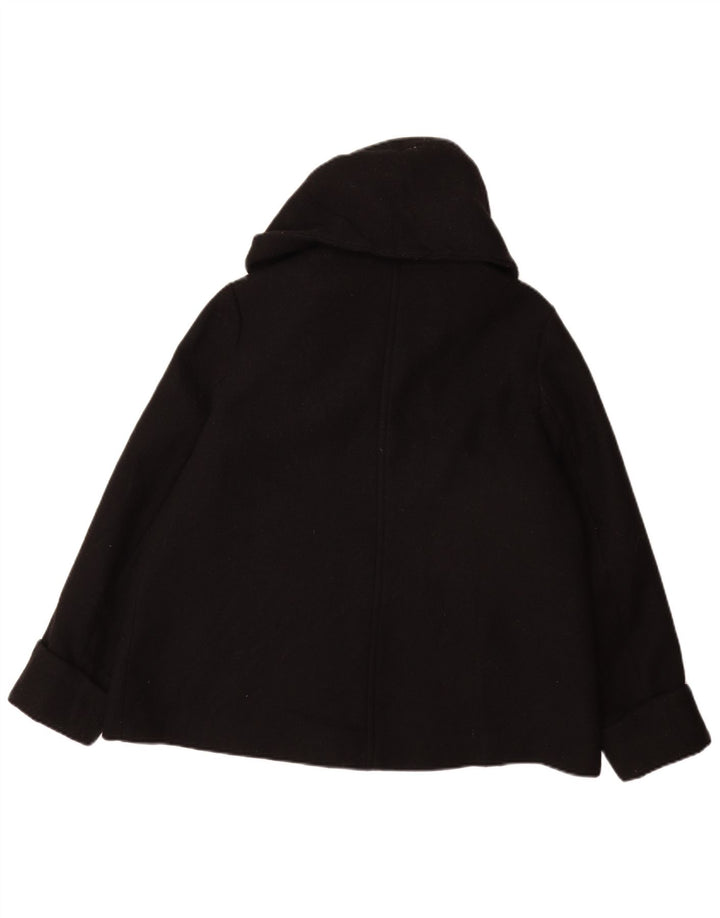 ZARA Womens Hooded Bomber Jacket UK 16 Large Black Wool