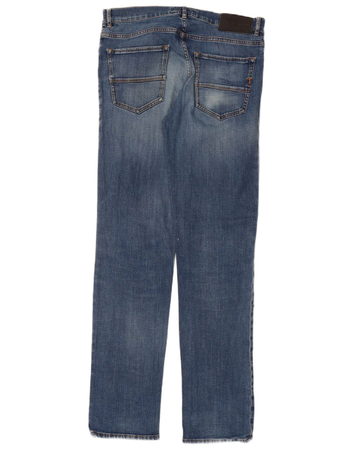 TRUSSARDI Mens Distressed Straight Jeans W33 L33 Blue