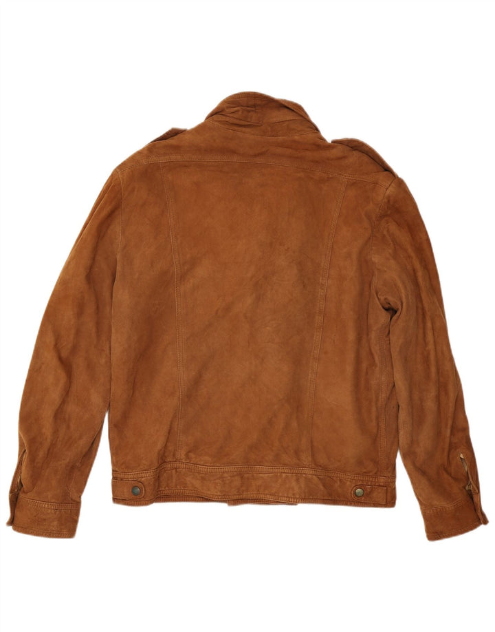 Veste Bomber En Daim Militaire Vintage Pour Homme IT 52 XL Marron