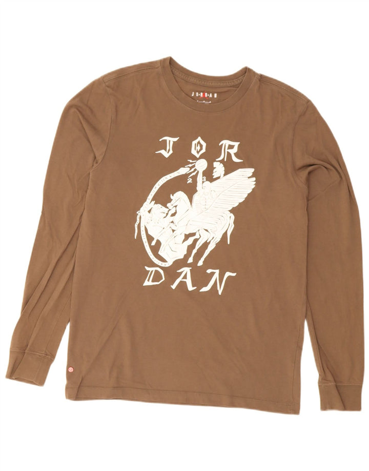 Jordan Haut graphique à manches longues pour hommes en coton marron moyen