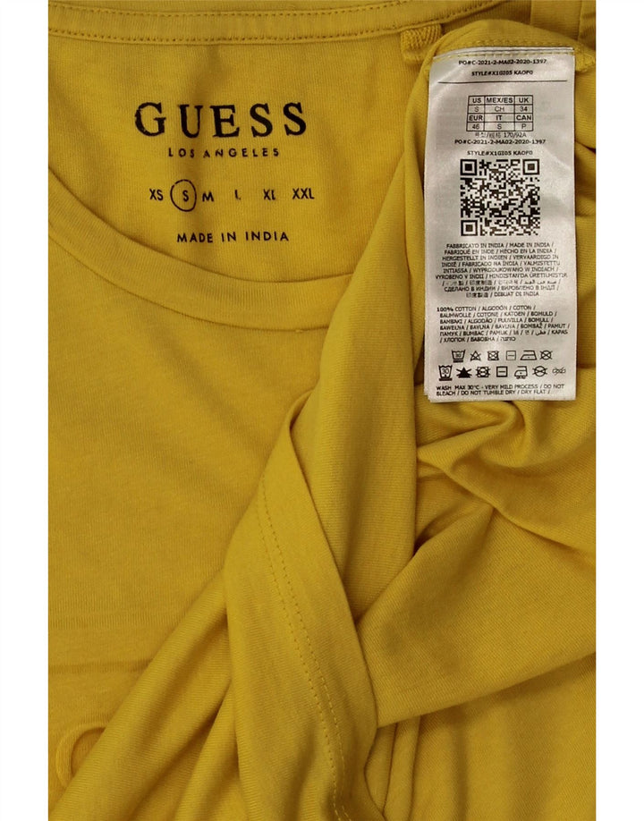 Guess T-Shirt Graphique Homme Petit Jaune Coton
