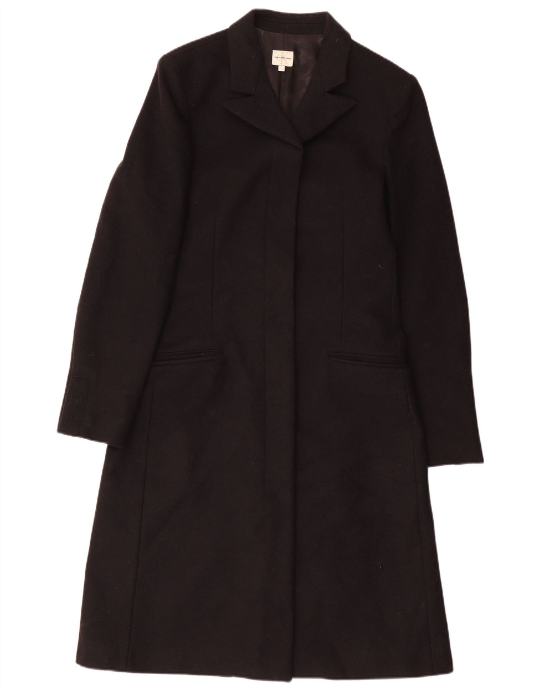 Calvin Klein Jeans Manteau Femme UK 14 Large Laine Noire
