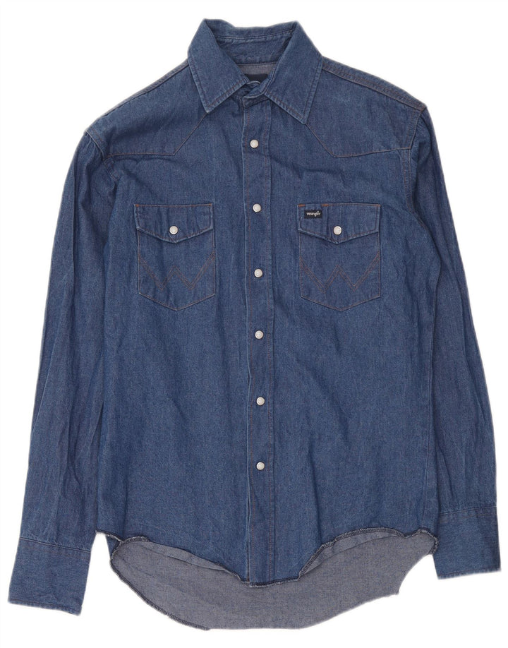 Wrangler Chemise en denim western pour homme Taille 15 Coton bleu moyen