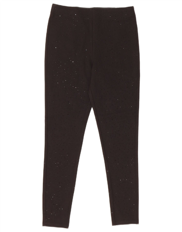 Zara Leggings Femme UK 10 Petit Viscose Noir