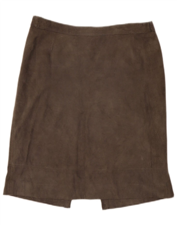 jupe en daim femme vintage W30 gris moyen